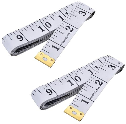 Twisha Soft Tape Measure Double Scale Body Sewing Flexible Ruler for Weight Loss Medical Body Measurement Sewing Tailor Craft Vinyl Ruler, Has Centimetre Scale on Reverse Side 60-inch (White)