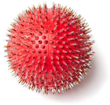 Lyapko Akupunktur Hand-Fußmassage Nadelball 4,0Ag Premium Aktivmassagegerät Unisex Stachelball einzigartiges Therapiegerät-Massageball Igelball Akupressurkugeln für Stressabbau Entspannung (Rot)