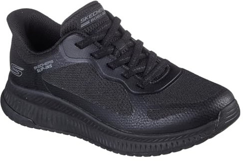 Skechers Women's Bobs Squad 4 Staple Look Trainers, Black Mesh, 6 UK