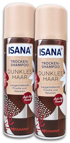 Confezione da 2 shampoo a secco ISANA per capelli scuri, 2 x 200 ml