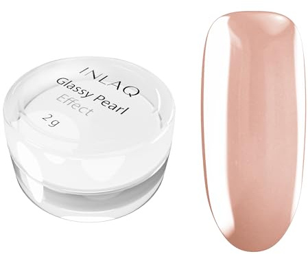 INLAQ® Nagelpuder Glassy Pearl Effect | Chrom Nagelpulver mit Glasiertem Pearl-Effekt | 2g, Perlglanz-Finish für modische Spiegelnägel
