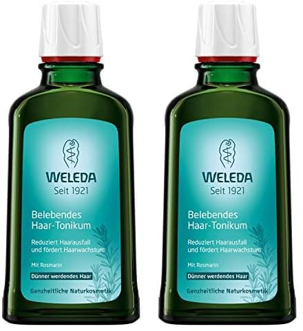 WELEDA - Lotion capillaire tonifiante Ralentit la chute des cheveux, stimule leur croissance - Lotion tonifiante à base de romarin bio - NATRUE* - Bio** - Vegan*** - 100ml (Lot de 2)