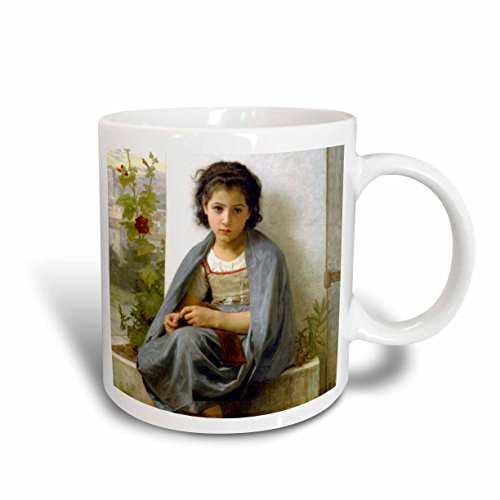 Tasses Personnalisée Tasses À Café 330Ml, La Petite Tricoteuse - Bouguereau Vintage Tasse À Café En Porcelaine Humoristique Pour Anniversaire Maman Homme