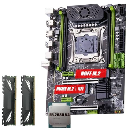 Kit de Placa Base X99 LGA2011-3 Xeon E5 2680 V4 2 * 16 GB = 32 GB 3200 MHz 4 Canales DDR4 SATA 3.0 NVME M.2 SATA M.2 ATX