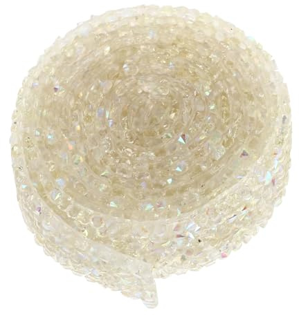 OFFIGAM 1 Rolle Selbstklebendes Strassband Harz Transparent Weiß DIY Bastelmaterial für Schmuck Hochzeitsdekoration und Kreative Projekte Einfach Zuschneidbar Funkelndes für Besondere