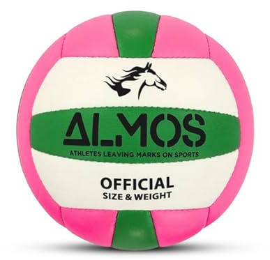 Almos Club - Pallone da pallavolo per allenamento e partita, misura ufficiale 5, 18 pannelli in gomma/lattice, per giocare in discoteca, indoor e outdoor, adulti, giovani e adolescenti