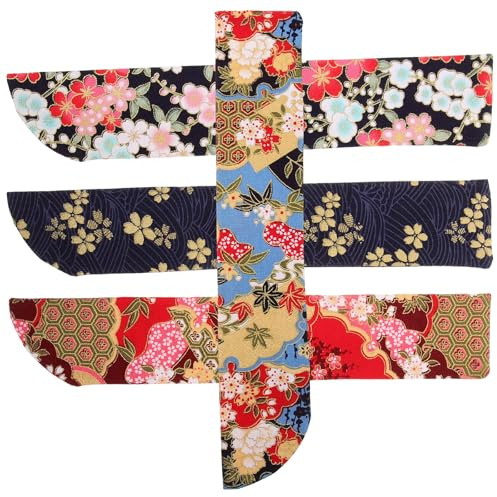 Tofficu Faltbare Handfächertaschen 4 Stück Japanische Stoffbeutel für Handfächer Mehrfarbige Etuis mit Verarbeitung für Geschenkverpackungen und Veranstaltungen
