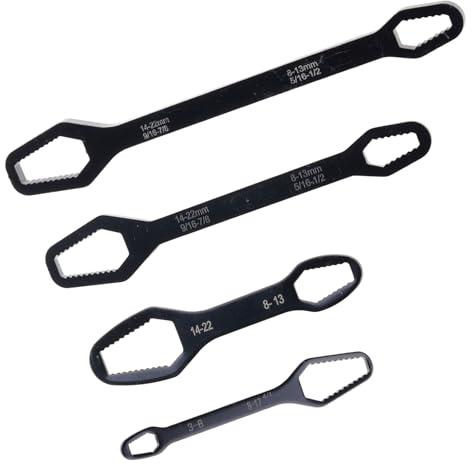 Alksubbm 4-teiliges funktionelles Griffschlüssel-Set mit tragbarem Schraubenschlüssel, ideal für Haushalt und Außenbereich, Anziehset
