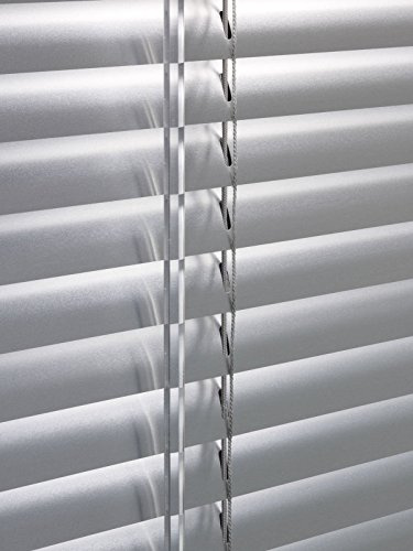 Optimal Products Classic Easy Fit 25mm Aluminium Venetian Blind Home Office Blinds (Silver, 165cm x 210cm)