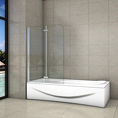 Aica box doccia 90x140cm sopravasca parete per vasca mobile 180°6mm Vetro | vetro 6mm, Trasparente