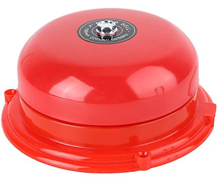 Campanello di Allarme Antincendio 4 Pollici, Campanello di Sicurezza Elettrico a Controllo di Incendio in Metallo 100 DB, 12V/24V/220V(220V)