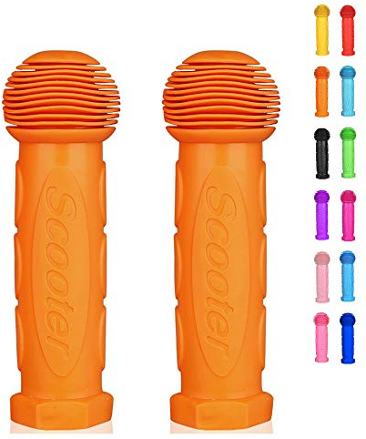 OTFAITP Scooter Grip Handlebar 1 Pair Bicycle Grip Fit for 2-3-4 Wheels Kid Kick Scooters, Children Bike, Swing Scooter (Orange)