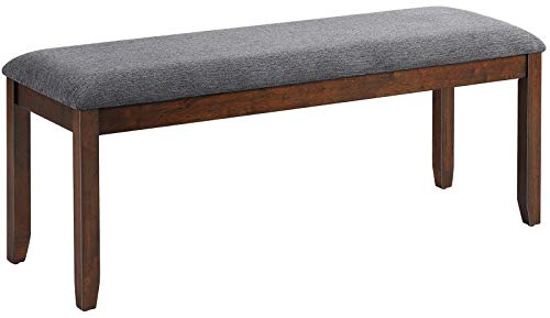 Giantex Dining Room Bench with Upholstered Padded Seat, 660lbs Capacity, 47.5 x 15.5 x 19.5 Ottoman, Wood Kitchen Table Bench for Entryway, Bedroom End of Bed, Grey