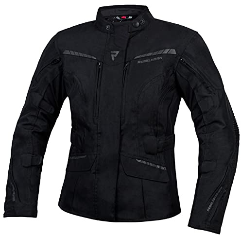 REBELHORN Hiker III Lady Motorradjacke für Frauen Langlebige Materialien Reissa Membran Ellenbogen und Schultern Protektoren Belüftungstaschen Reflektierende Elemente