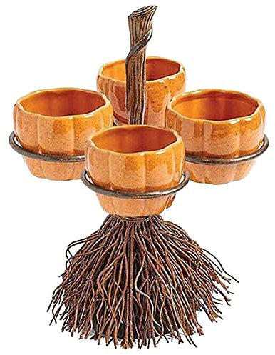 Snack Bowl with Stand Halloween Pumpkin Decorative Resin Dish