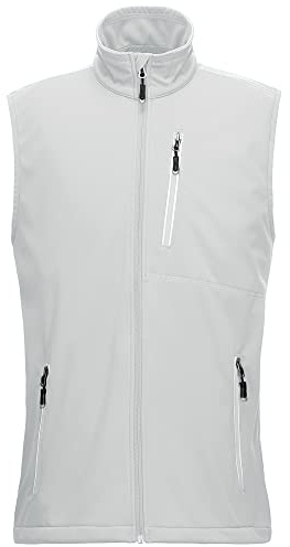 33,000 fot lätt softshell väst för män, vattentät vindtät löparväst, ventilerande väst gilet ärmlös jacka för cykling, löpning, vandring, golf, arbete, GRÅ, S