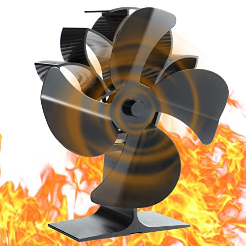 Lecerrot Ofenventilator aus Holz – 2022 neuer Ofenventilator mit 4 Flügeln, Ventilator für Heizkamin, Brenner, Brennholz für Holzofen, Kamin, für einen großen Raum