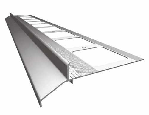 Renoplast® Aluminium Traufprofil K30 200cm Grau | Fertigstellung von Terrassen und Balkonen | Fliesenböden auf Klebemörtel | Wasser ablaufsysteme Winkelprofil | Korrosionsschutz Balkonprofile