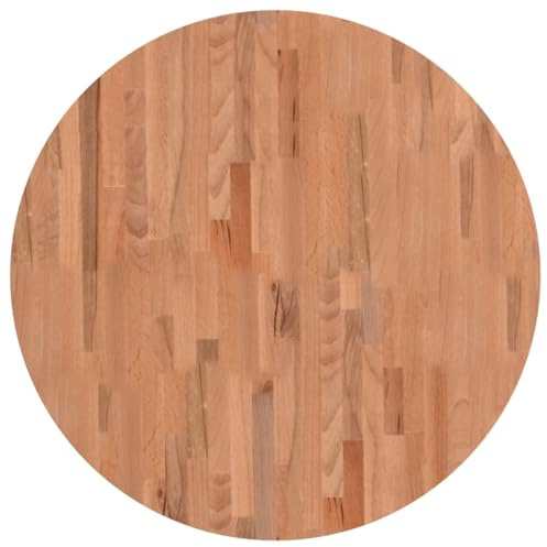 vidaXL Tischplatte Ø80x2,5 cm Rund Massivholz Buche