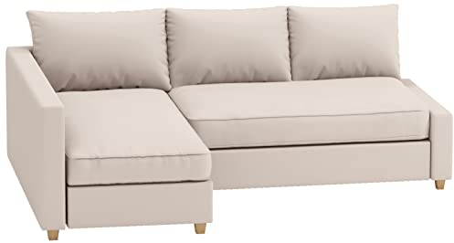 HomeTown Market Langlebig Friheten Sofa bezug, kompatibel mit IKEA Friheten-Schlafsofa, Eckbezug. Nur Sofabezug. (Polyester Beige Right Longer)