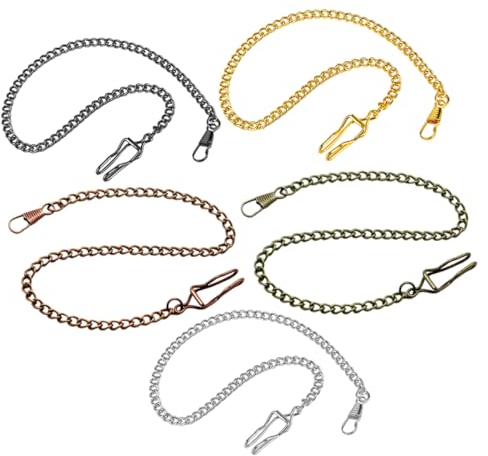 USHOBE 5st Taschenuhr Armband Männer Ketten Jeanskette Dekorative Kette Taschenuhr Mit Kette Für Taschenkette T Bar Gold Antike Uhrenketten Hosenketten Legierung Mann Anschauen Uhrkette