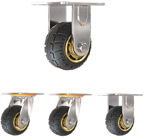 Transportrollen, Transportrollen Mit Bremse, Rollen Aus Vollgummi, 360-Grad-Rotation, Möbelrollen Lenkrollen, für Palettenmöbel Schrank Oder Transportboxen Rollbrett ( Size : 4in(2steerable 2non-steer