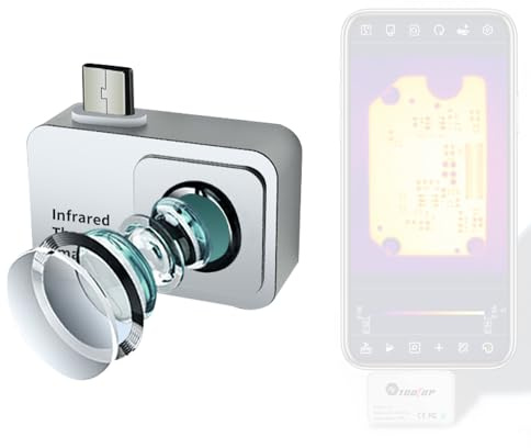 Irfora Fotocamera termica portatile per cellulare da -15 ℃ a 600 ℃ Piccola termocamera supporta la misurazione massima e minima della temperatura media 6 modalità di tavolozza di colori commutabili