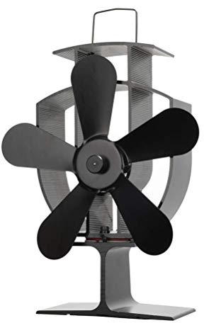 OUZBEM Ventilatore da forno a 5 pale, ventilatori per stufa a legna, ventilatore per camino, in alluminio, per bruciatori a legno/camino, visione ecologica