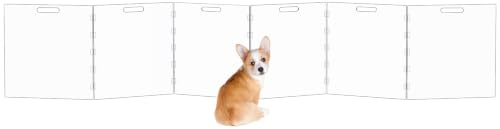 Acryl Hund Absperrgitter, Freistehend Transparent, 6 Panel, 360 x 60 cm | Hund Katze Haustier Türgitter Schutzgitter Hundegitter