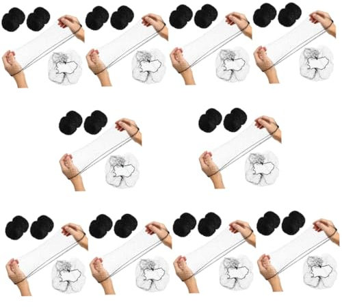 Gogogmee 1000 Stk Haarnetz hair net perücke weihanchten elastic belt esszimmer Brötchennetze für Ballett Haarspangennetz klare Haargummis Haarknoten Stirnbänder Stirnband Gebäck Black