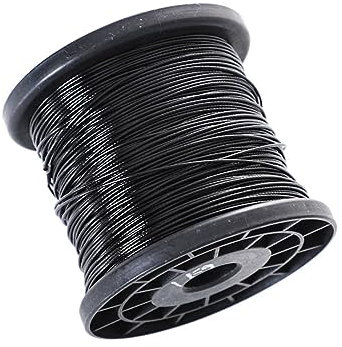 OZXJW 0,38 mm-6 mm Durchmesser nach schwarzer PVC-Kunststoffbeschichtung, Flexibles Drahtseil aus Edelstahl 304(7X7 1.2MM 20Meters)