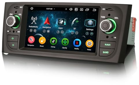 GONFEN 8-Core 4GB RAM+64GB ROM Android 14 Autoradio GPS Navigatore per Fiat Grande Punto Linea con Carplay Senza fili Android Auto Bluetooth 5.0 WiFi 4G LTE Canbus DAB+ RDS FM DSP Schermo tattile
