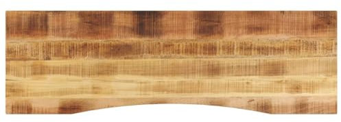 Brokky Schreibtischplatte mit Aussparung Schreibtischplatte Massivholzplatte Tabletop Tischplatte Holz 160x50x2,5cm Massivholz Mango / 370183