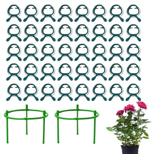 Misaakoeq Pflanzenstützpfähle,Pflanzenstützpfähle für den Garten - Langlebige Gartenpfähle, spleißbare Pflanzenklammern - Zuverlässiges Pflanzenstützen-Gartenset für Gartenliebhaber mit