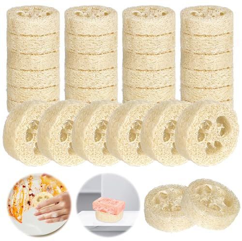 30 cuscini Luffa, 100% naturale, portasapone Luffa, per doccia e bagno
