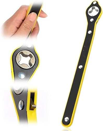 Radmutternschlüssel Auto Wagenheber Ratsche Universal Automotive 360°Aktivitätskopf Ratschenschlüssel Arbeitssparender Steckschlüssel Reifen Rad Jackschlüssel für Auto Scherenwagenheber (A/Kreuz)