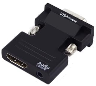 Pkouocry Adattatore HDMI a VGA con Audio 3,5 mm - Convertitore 1080P 60Hz per PC, Laptop, Monitor, Proiettori e HDTV