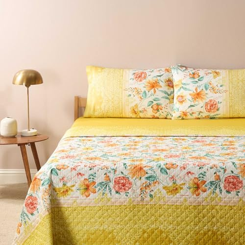 BASSETTI Casablanca Tagesdecke aus 100% Baumwolle in der Farbe GELB Y1, Maße: 265x255 cm - 9332278