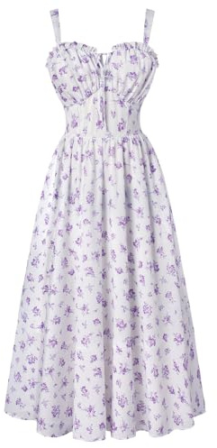 SCARLET DARKNESS Robe d'été décontractée pour femme - Sans manches - Bretelles spaghetti - Motif floral - Pour la plage