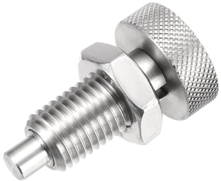 PATIKIL Spring Plunger with Knurled Handle, M16x2 Spring Return Knob Plunger 304 Stainless Steel Retractable Coarse Thread Index Plunger for Industrial Equipment