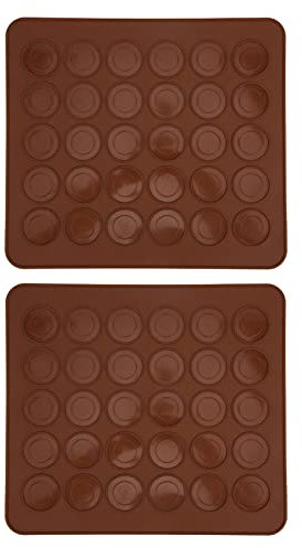 Eujgoov 2 Stück Macaron-Silikonmatte, Macaron-Pad, Macaron-Matte, Antihaftbeschichtet, Hohe Temperaturbeständigkeit, Wiederverwendbar, Einfach zu Entformen, Küchen-Backwerkzeug-Zubehör