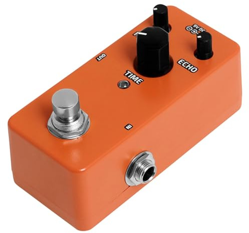 Stereo Verzögerung Pedal für E-gitarre, Orange, Kompakt | Metallgehäuse, Rostfrei, Leiterplatte Innen, 1 Stück, für Auftritte und Unterwegs