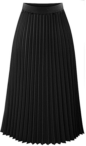 Falda de campana corta midi maxi elegante elástico plisado cintura sólido mujer falda estilo jersey