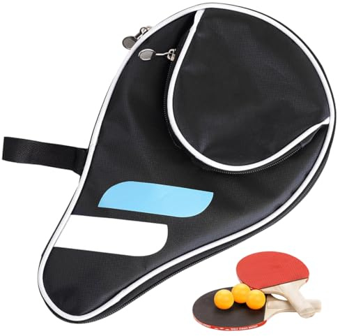 GGUFAY Tischtennisschläger Hülle mit Ballfach,Robuste Tischtennisschläger-Hülle für einen Schläger und 3 Bälle,Pocket Double Tischtennishülle,Wasserdichte Tischtennisschlägertasche