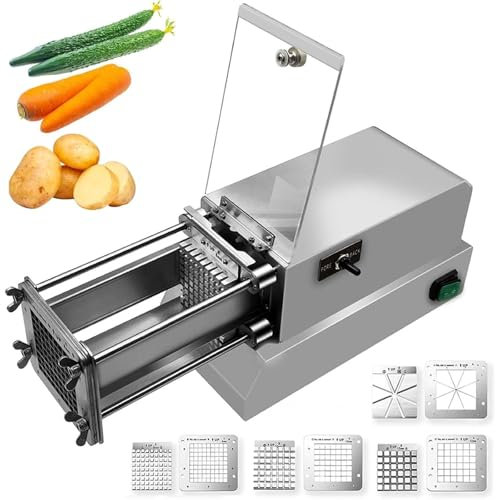 ylpddmm Elektrischer Kartoffelschneider,Elektrischer Pommes Frites Schneider Kartoffelschneider für Obst und Gemüse Pommes Frites Schneider mit 4 Klingenformen