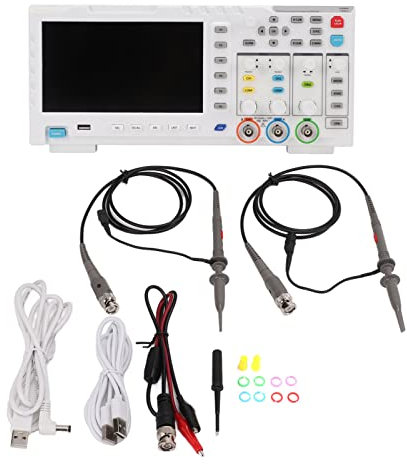 Portable Digital Oscilloscope 2 Channel with LCD Screen, DDS Signal Generator Signal Generator for Lissajous, FFT Display, 1GB Storage Space