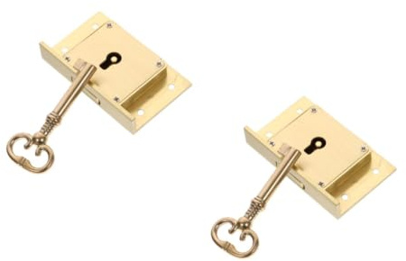 Lurrose 2pcs Brass Desk Drawer Lock with Key Durable Cabinet Lock for Home Office Use Secure Items Smooth Polished Surface for Lockers Cabinets