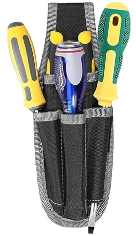 Borsa porta attrezzi – Piccolo supporto con clip in metallo | Marsupio per attrezzi da cintura – per elettricisti, falegnami, meccanici, tecnici, costruzioni, cacciaviti, chiavi inglesi all'aperto