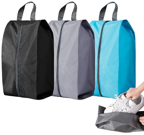 3 Pezzi Sacchetti Per Scarpe Da Viaggio, Borsa per Scarpe Impermeabile, Portatile Borsa Per Scarpe Con Cerniera, Organizer per Unisex, Uso Domestico e in Viaggio