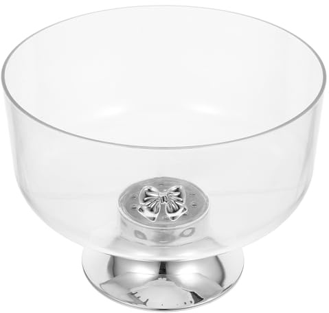 GARVALON Grand Bol à Dessert sur Pied en Acrylique Transparent 20 CM de Hauteur 23 CM de Profondeur Saladier Polyvalent pour Fruits Punch et Présentation Festive Décoration Cuisine et